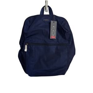 TUMI Backpack Unisex Midnight Navy Blue Voyageur Just In Case Packable Nylon NWT